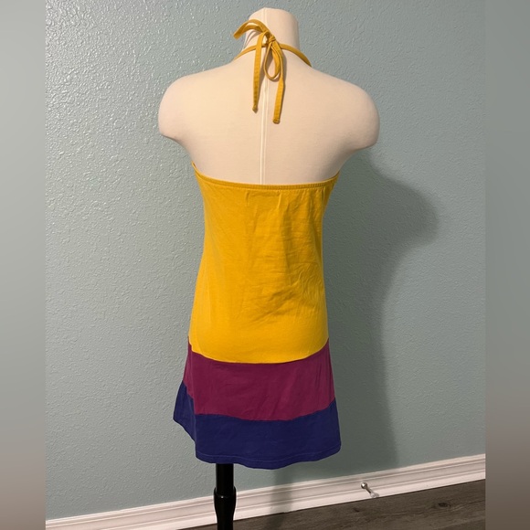 Reserved Color Block Halter Mini Dress - Picture 4 of 5